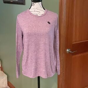 Abercrombie Kids Dark Pink Long Sleeve Relaxed Lightweight Sweatshirt, Size 16